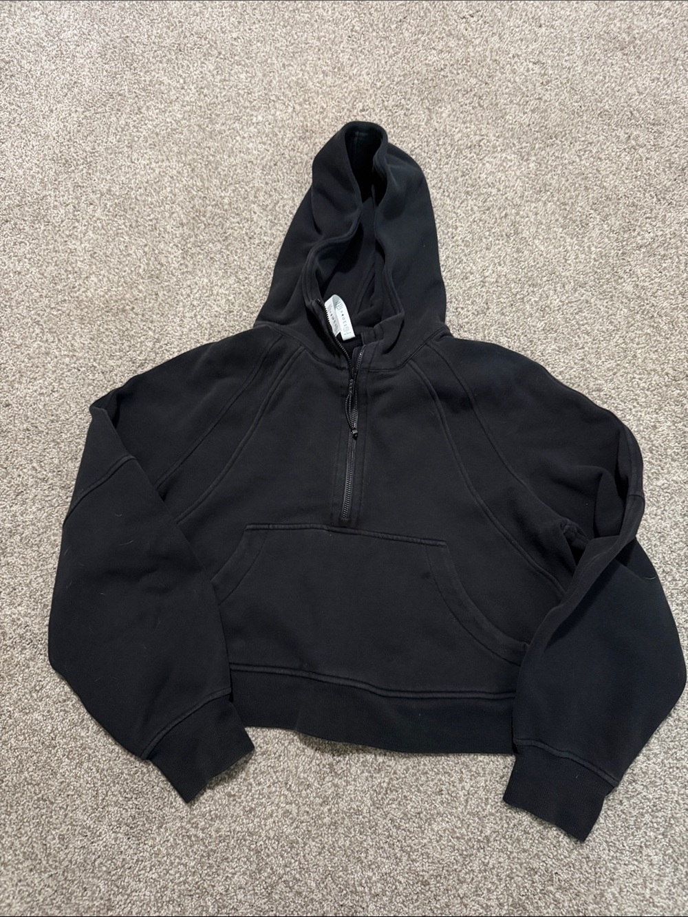 lululemon athletica Black Half-Zip Hooded Sweatshirt scuba m/l